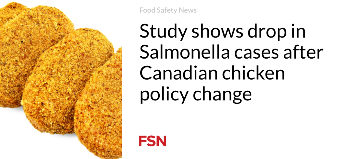 Study shows drop in Salmonella cases after Canadian chicken policy change
